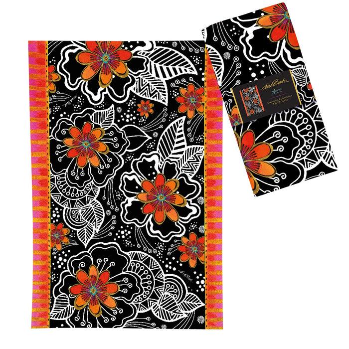 Laurel Burch Orange Blossoms Tea Towel