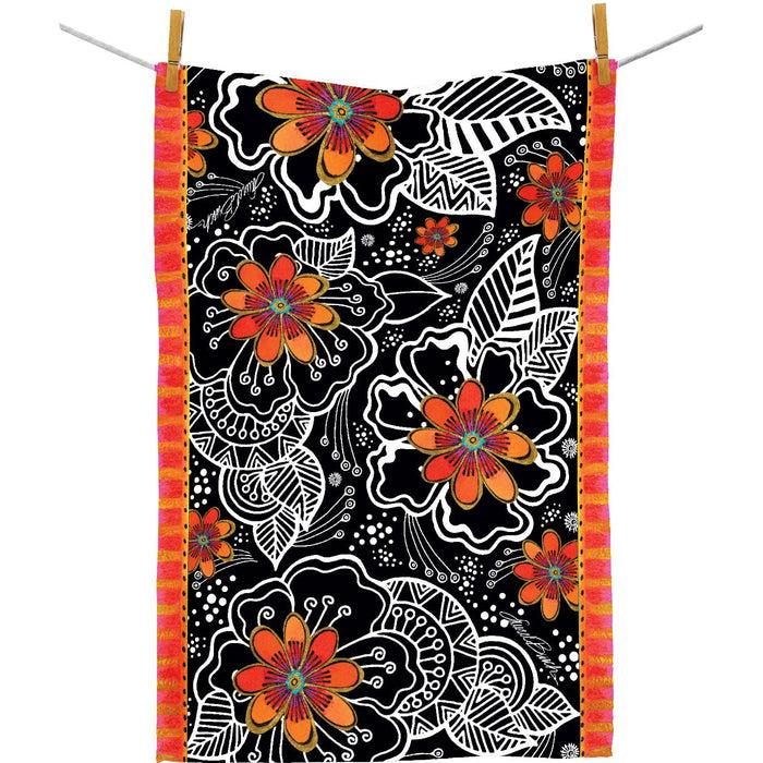 Laurel Burch Orange Blossoms Tea Towel