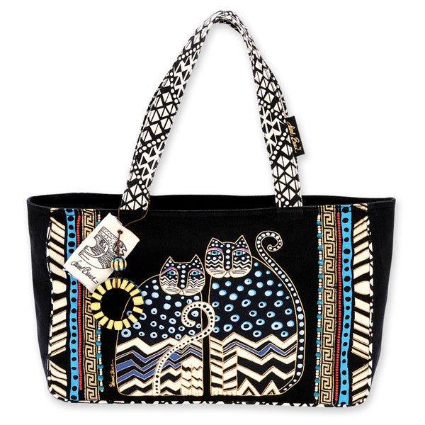 laurel burch Polka Dot Gatos Medium Tote - Black