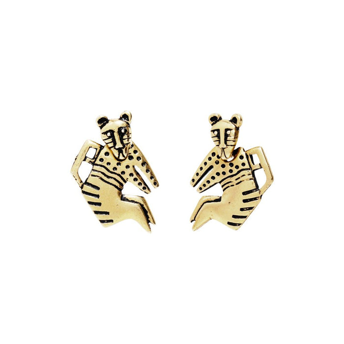 laurel burch Primal Monkeys Vintage Earrings - Gold