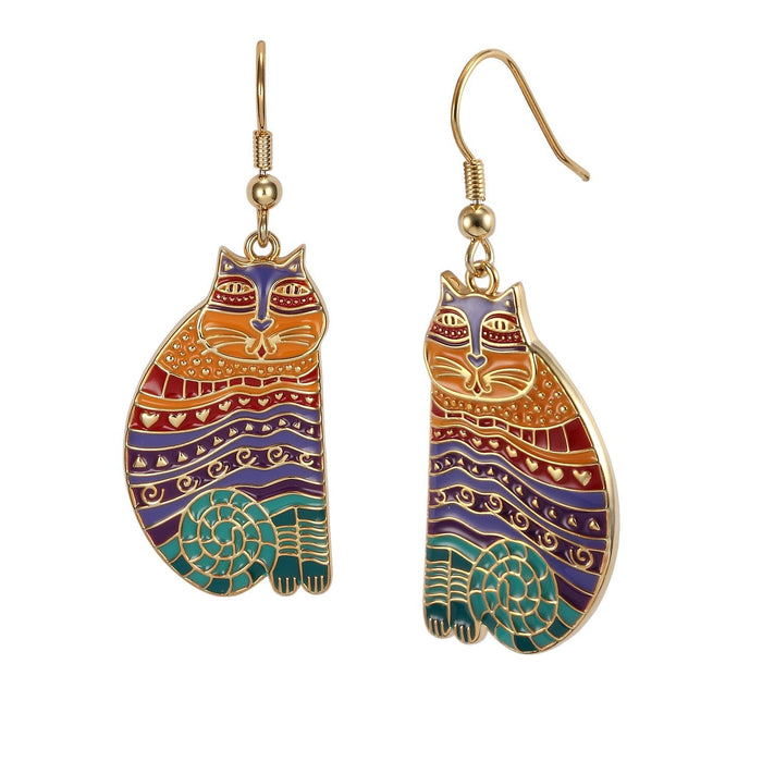 laurel burch Rainbow Cat Earrings