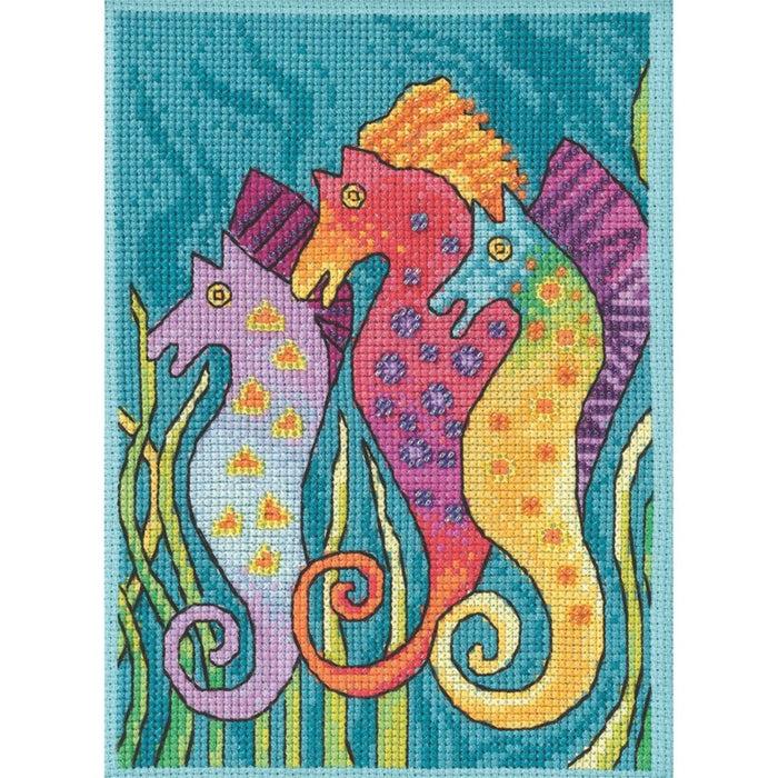 Laurel Burch Sea Horses Cross Stitch Kit