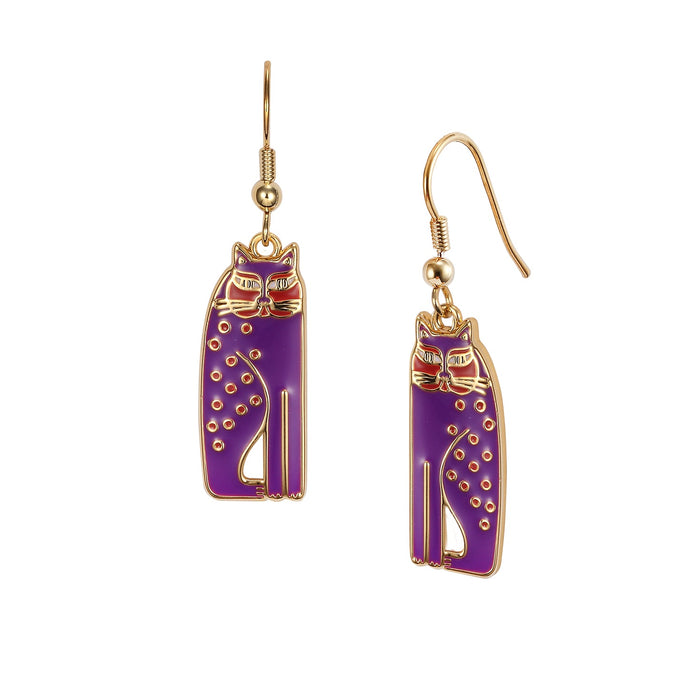 laurel burch Siamese Cat Earrings - Purple