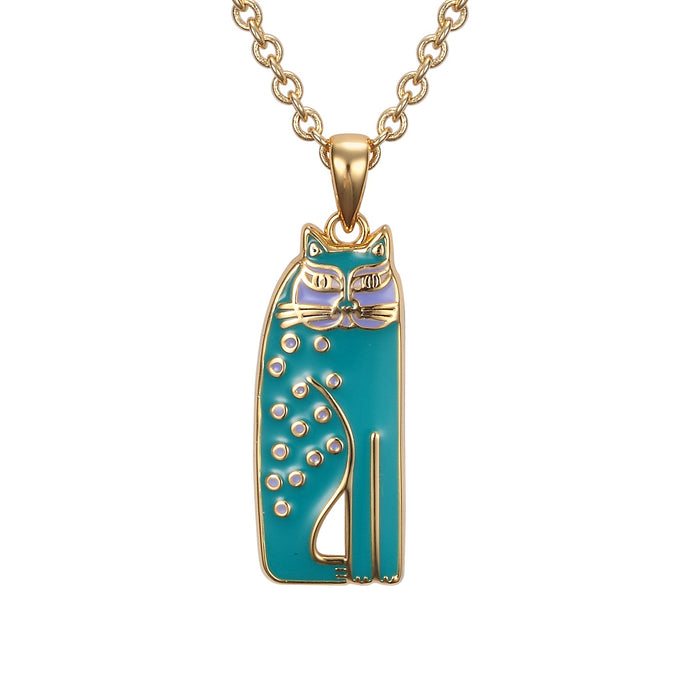 laurel burch Siamese Cat Necklace - Teal