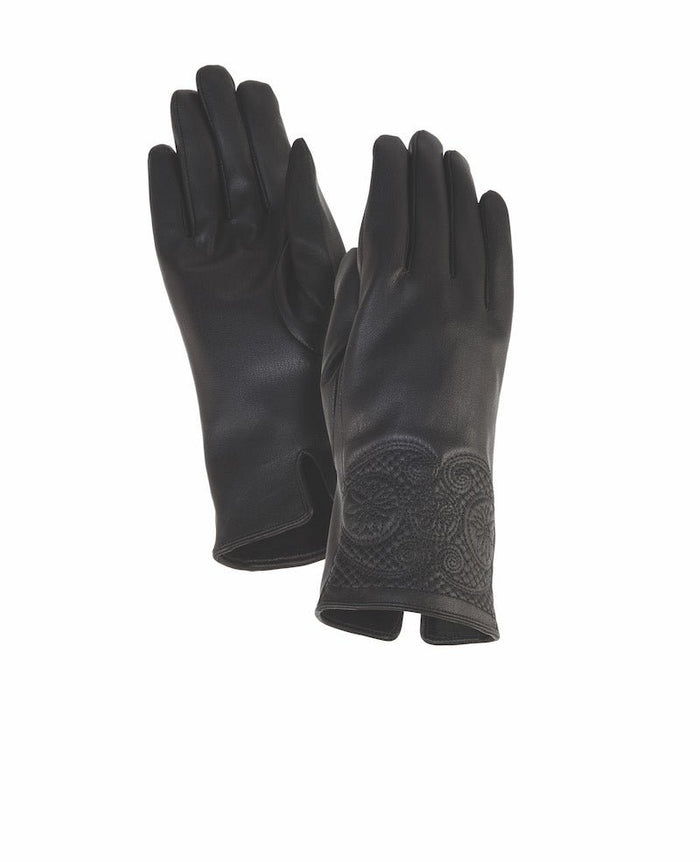 laurel burch Swirl Cuff Touchscreen Gloves - Black