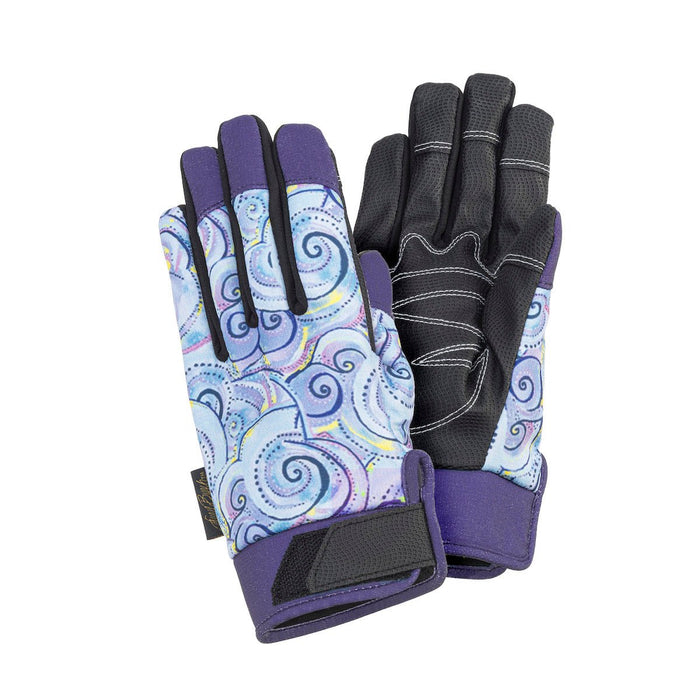 laurel burch Swirls Work Gloves - Lavender/Black