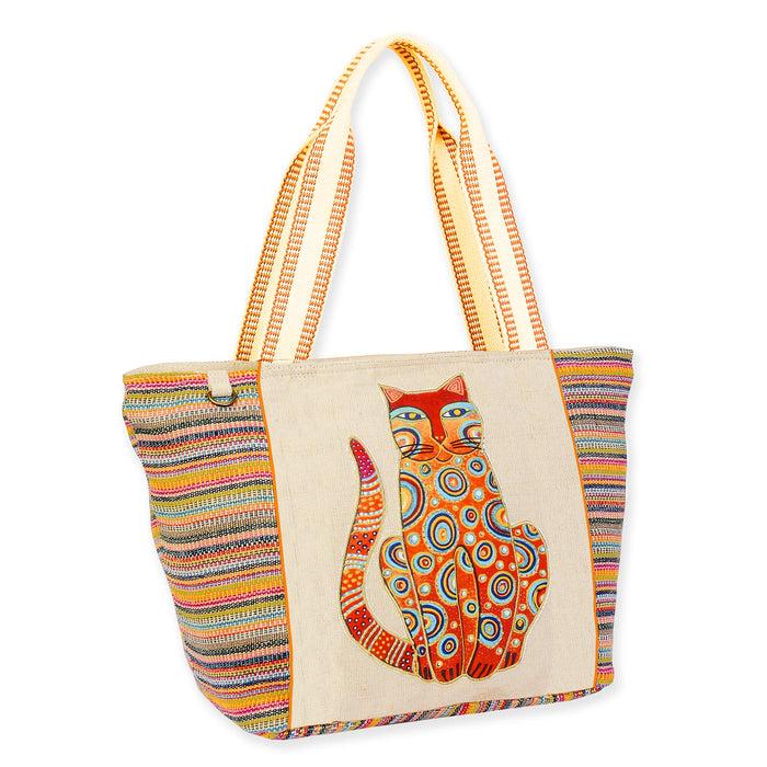 Laurel Burch Tabby Cat Large Shoulder Tote