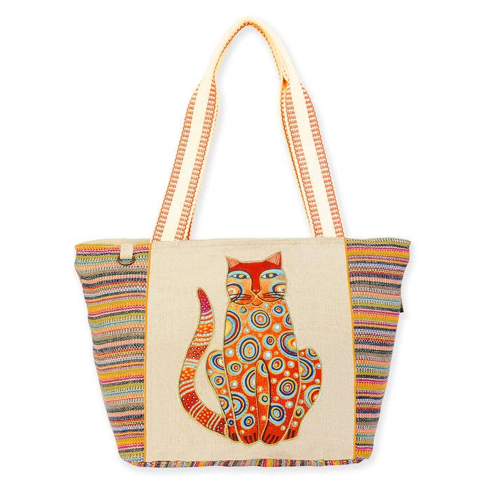 laurel burch Tabby Cat Large Shoulder Tote