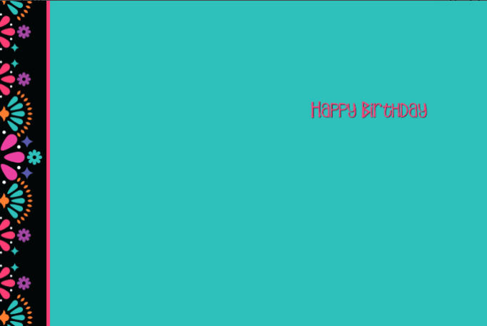 Laurel Burch Teal Cat Birthday Card - Single