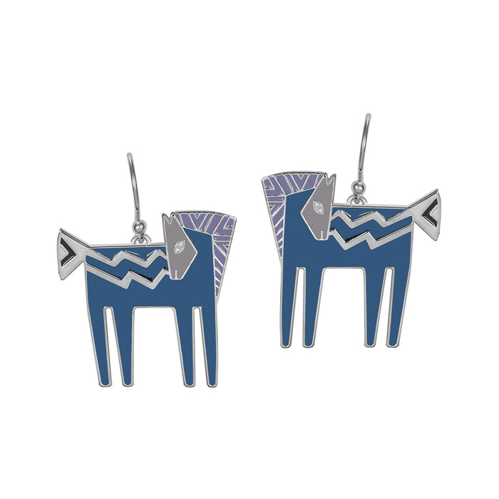 laurel burch Temple Horse Earrings - Silver/Blue