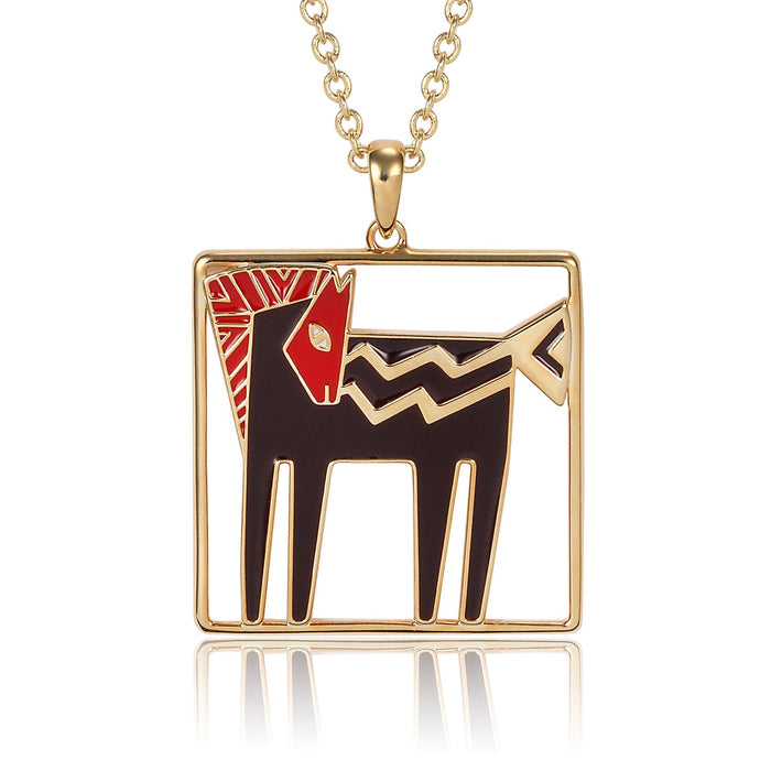 laurel burch Temple Horse Necklace - Gold/Black