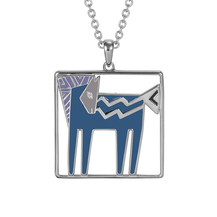 laurel burch Temple Horse Necklace - Silver/Blue
