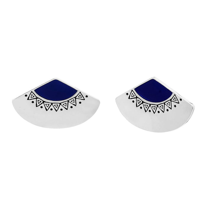 laurel burch Uchiwa Fan Stud Earrings - Indigo