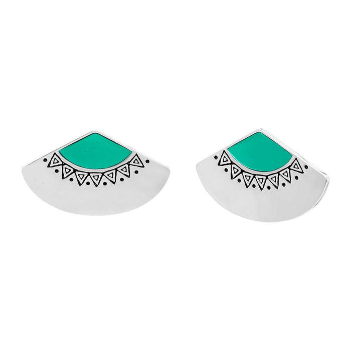 laurel burch Uchiwa Fan Stud Earrings - Teal