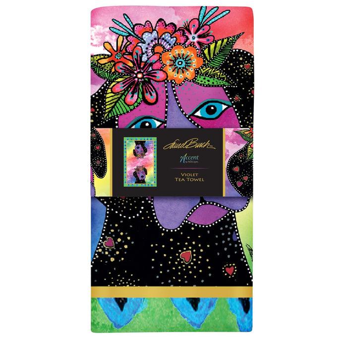 laurel burch Violet Doggy Tea Towel