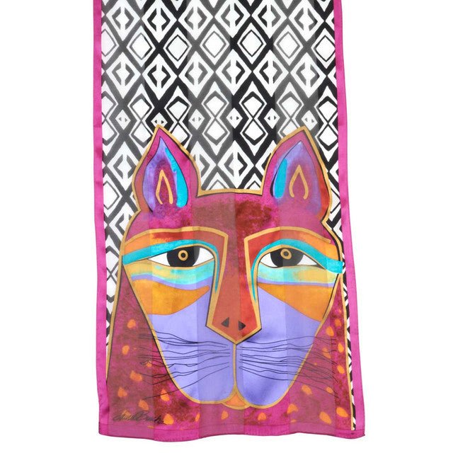 laurel burch Whiskered Cat Silk Scarf