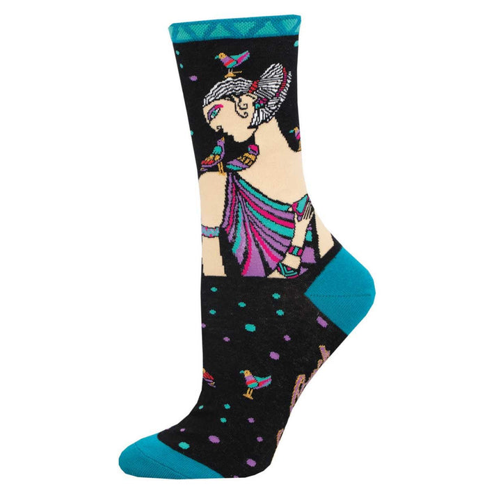 laurel burch Women's Alka Crew Socks – Black
