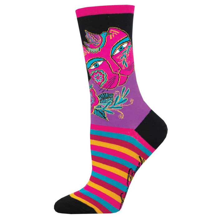 laurel burch Women's Elena Cat Crew Socks - Multi