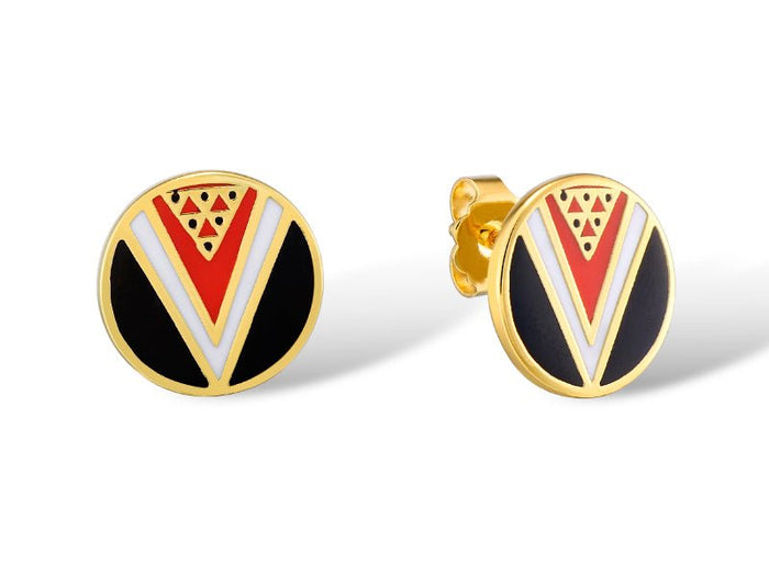 laurel burch Wu Yi Stud Earrings - Black/Red