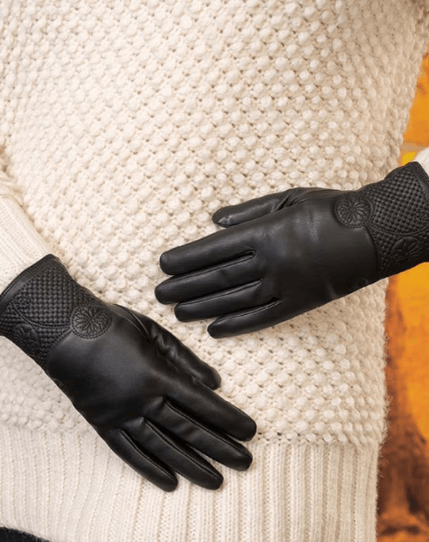 Laurel Burch Medallion Cuff Touchscreen Gloves - Black