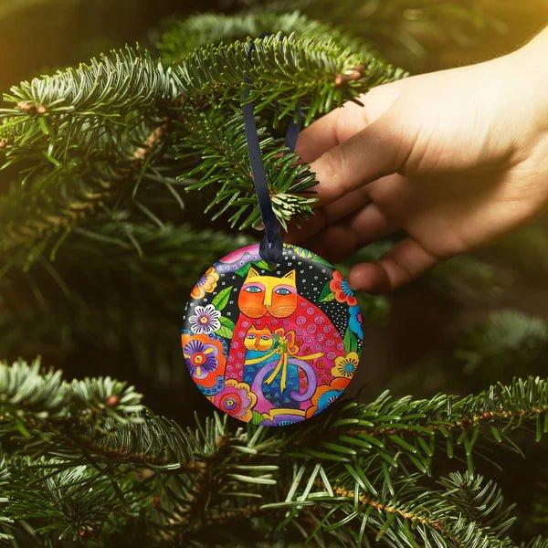 Laurel Burch Mother-Daughter Cats Porcelain Keepsake Ornament