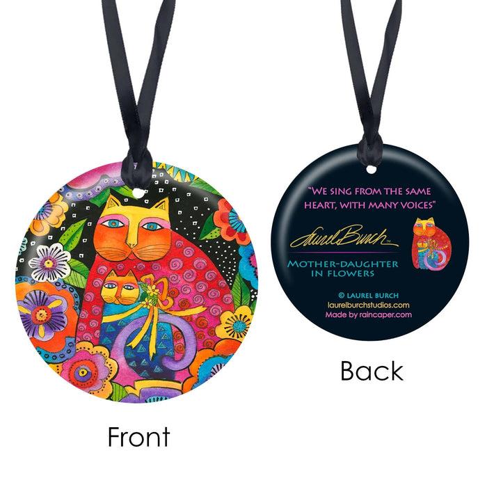 Laurel Burch Mother-Daughter Cats Porcelain Keepsake Ornament