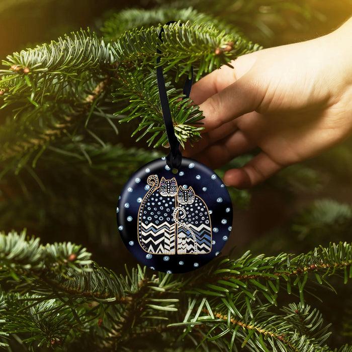 Laurel Burch Polka Dot Gatos Porcelain Keepsake Ornament