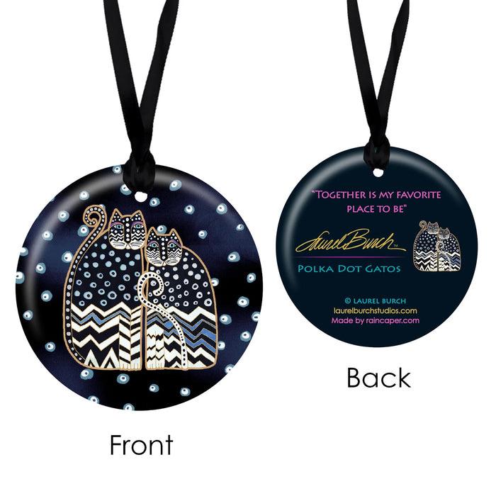 Laurel Burch Polka Dot Gatos Porcelain Keepsake Ornament