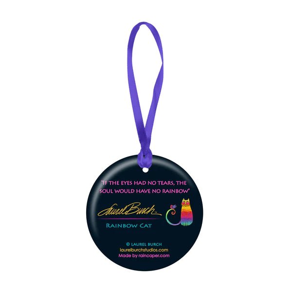Laurel Burch Rainbow Cat Porcelain Keepsake Ornament