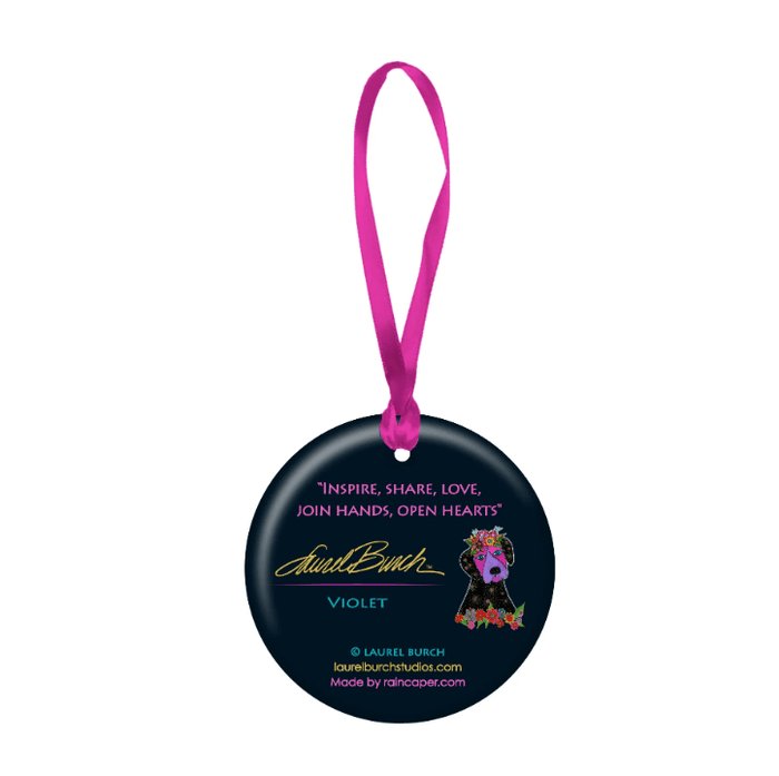 Laurel Burch Violet Doggy Porcelain Keepsake Ornament