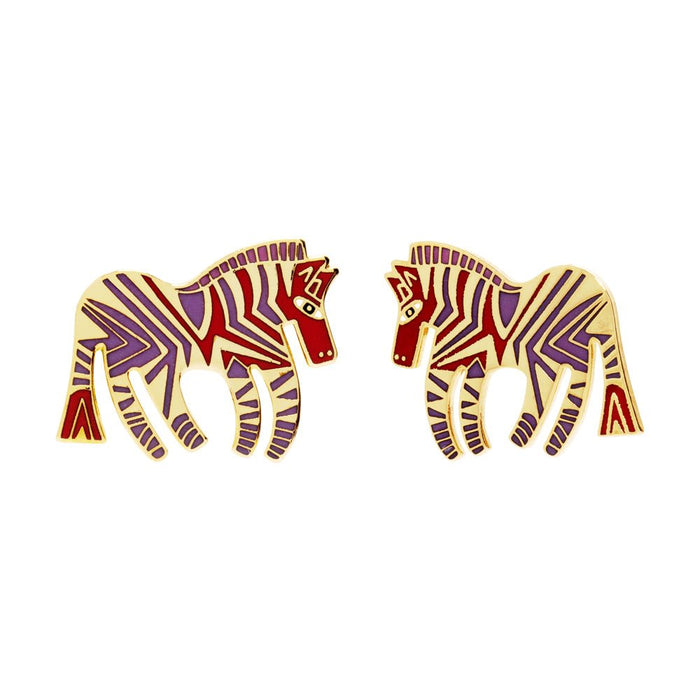 laurel burch Wild Zzzebra Vintage Earrings - Red/Purple