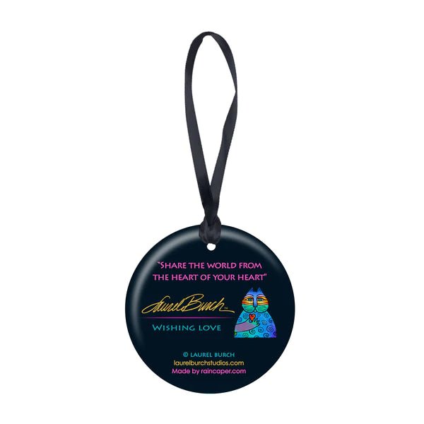 Laurel Burch Wishing Love Cat Porcelain Keepsake Ornament