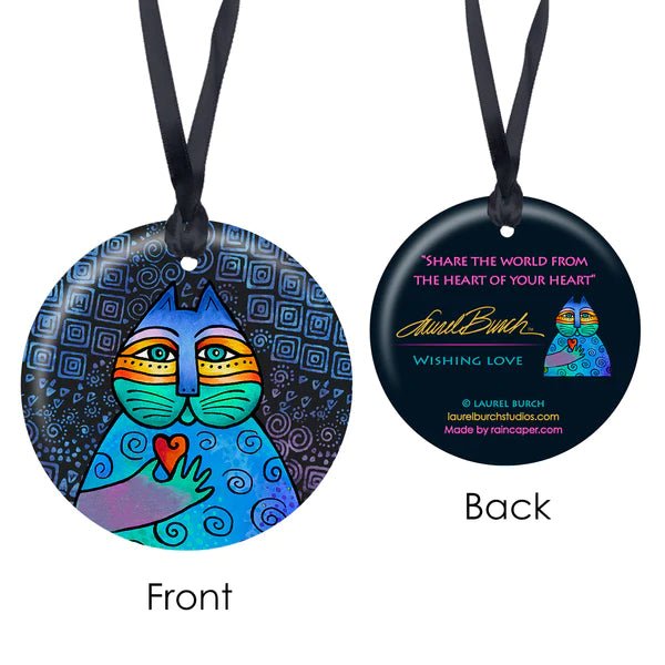 Laurel Burch Wishing Love Cat Porcelain Keepsake Ornament