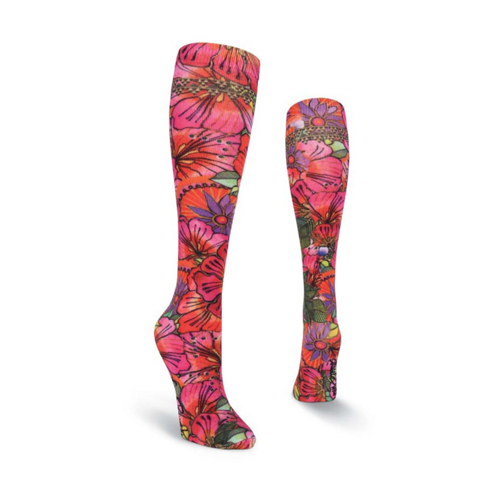 Laurel Burch Women's Blossoming Floral Knee High Socks- 360° PRINT TECHNOLOGY