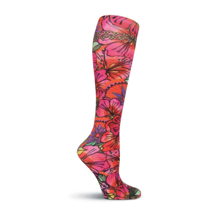 laurel burch Women's Blossoming Floral Knee High Socks- 360° PRINT TECHNOLOGY
