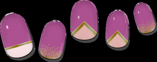 Lauren B. Beauty COLOR CHANGE Pink & Gold Delicate Geometric Gel Nail Wrap