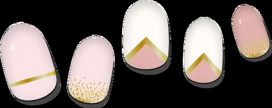 Lauren B. Beauty COLOR CHANGE Pink & Gold Delicate Geometric Gel Nail Wrap