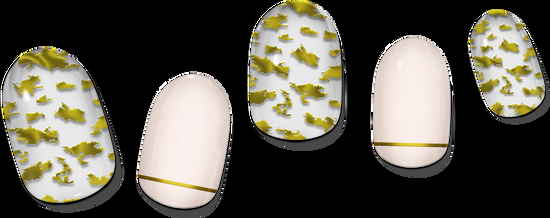 Lauren B. Beauty Gold Leaf & Blush Gel Nail Wrap Easy Non-Toxic No Dry Time