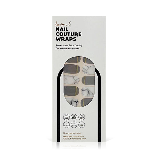 lauren b. beauty Grey & Gold Marble Gel Nail Wrap