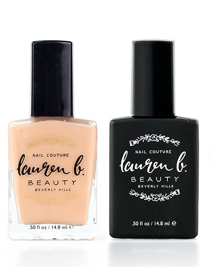 lauren b. beauty Nail Perfecter + Light Activated Gel-like Top Coat Set - 7 free + Vegan Nail Polish