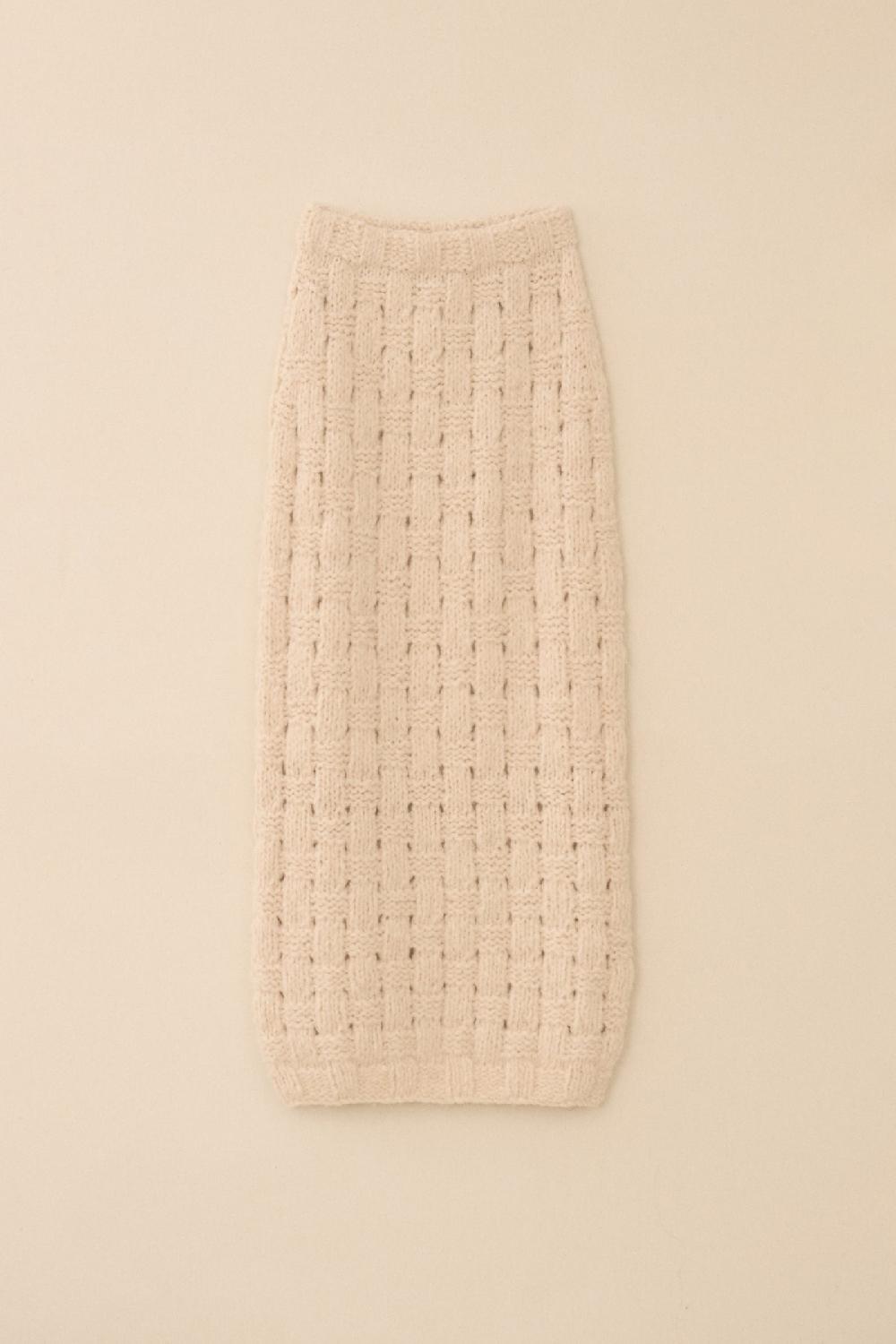 lauren manoogian HANDKNIT INTERLACE SKIRT ALABASTER