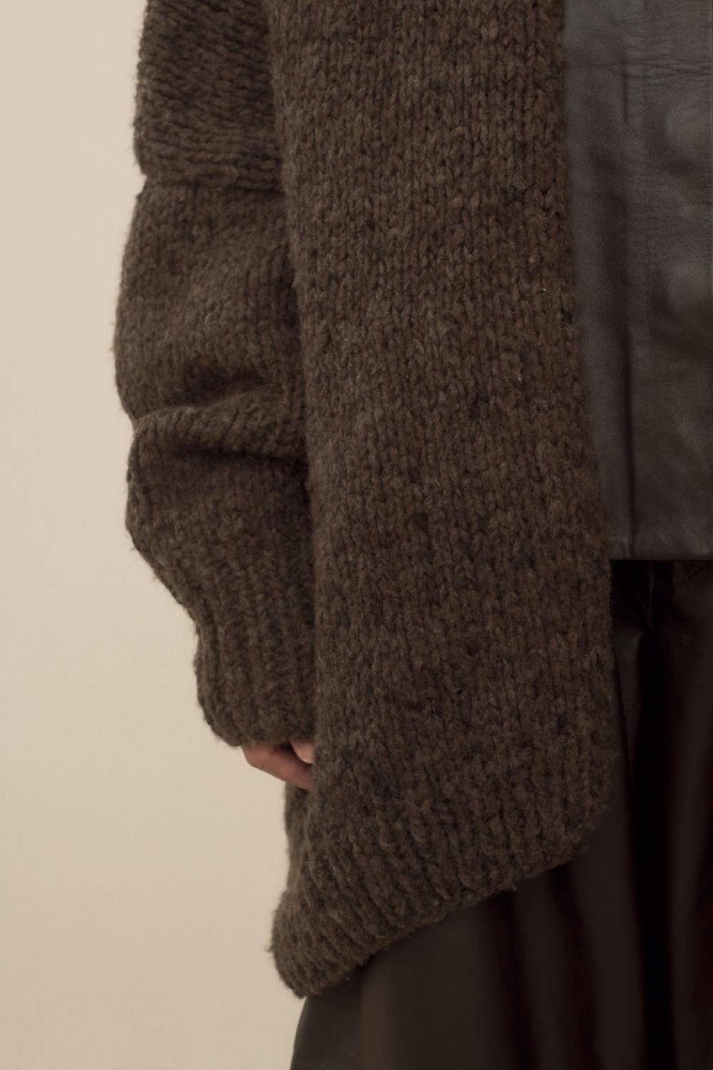 Lauren Manoogian HANDKNIT PAINT L/S COCOON BLACK PAINT