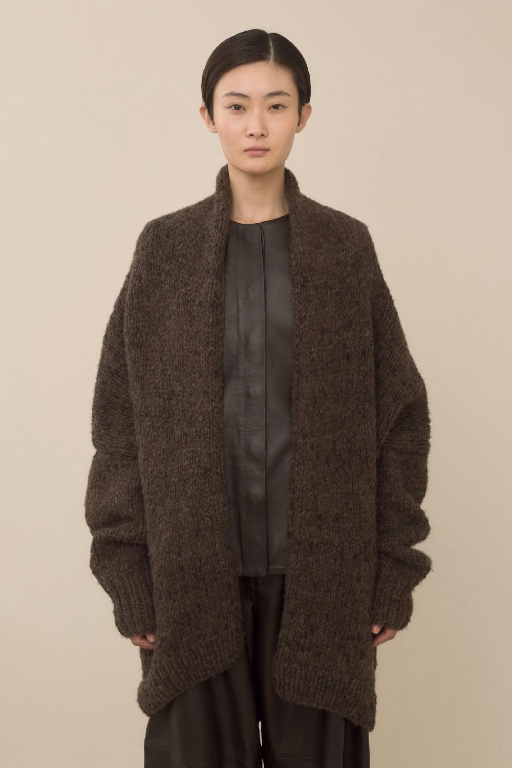 lauren manoogian HANDKNIT PAINT L/S COCOON BLACK PAINT