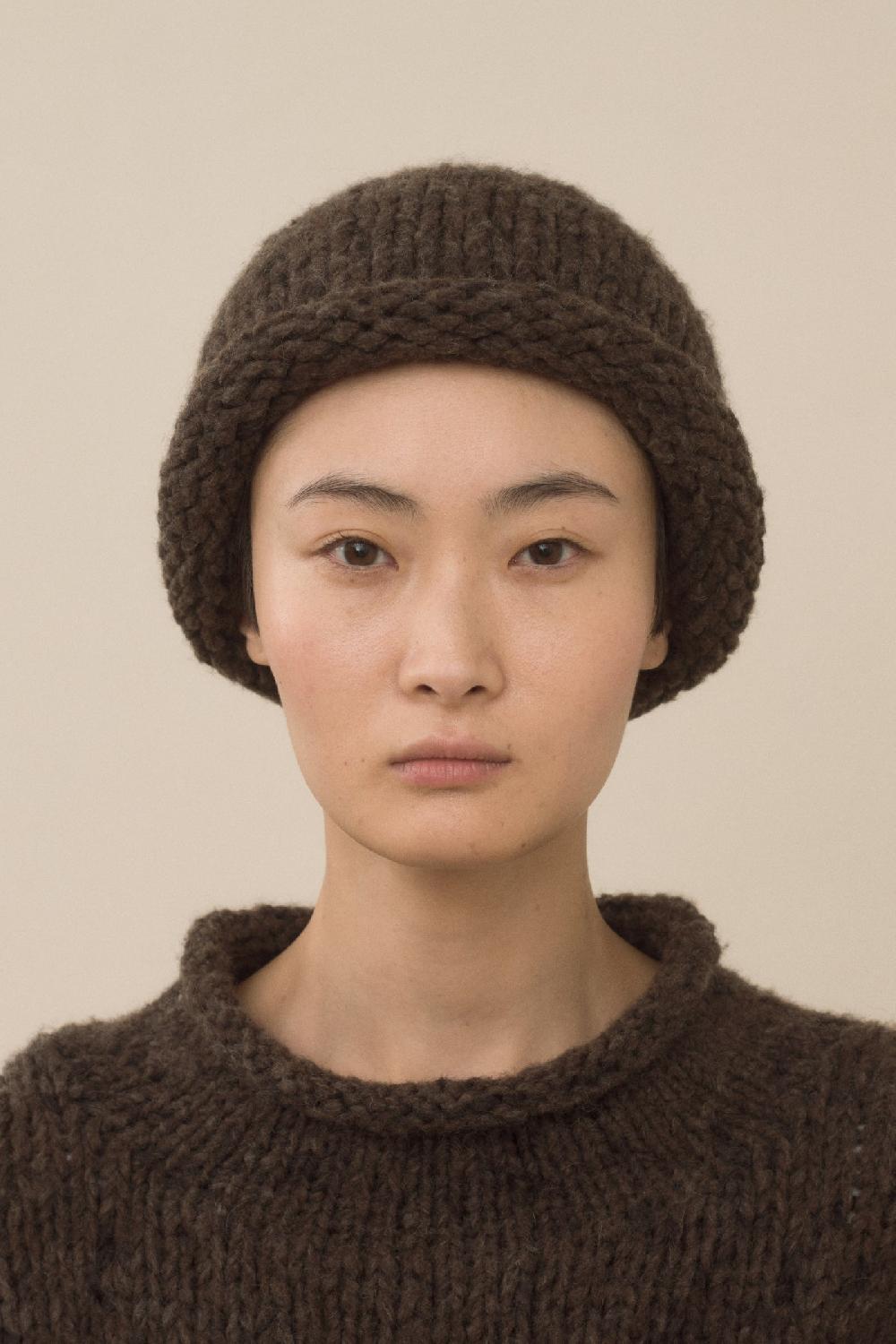 Lauren Manoogian HANDKNIT PAINT ROLL HAT BLACK PAINT