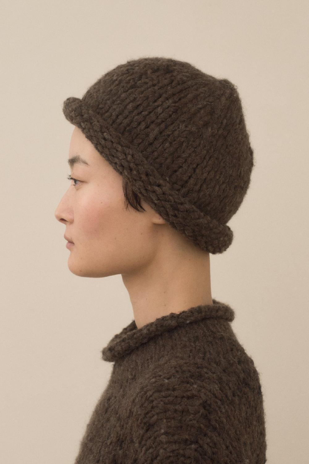 Lauren Manoogian HANDKNIT PAINT ROLL HAT BLACK PAINT