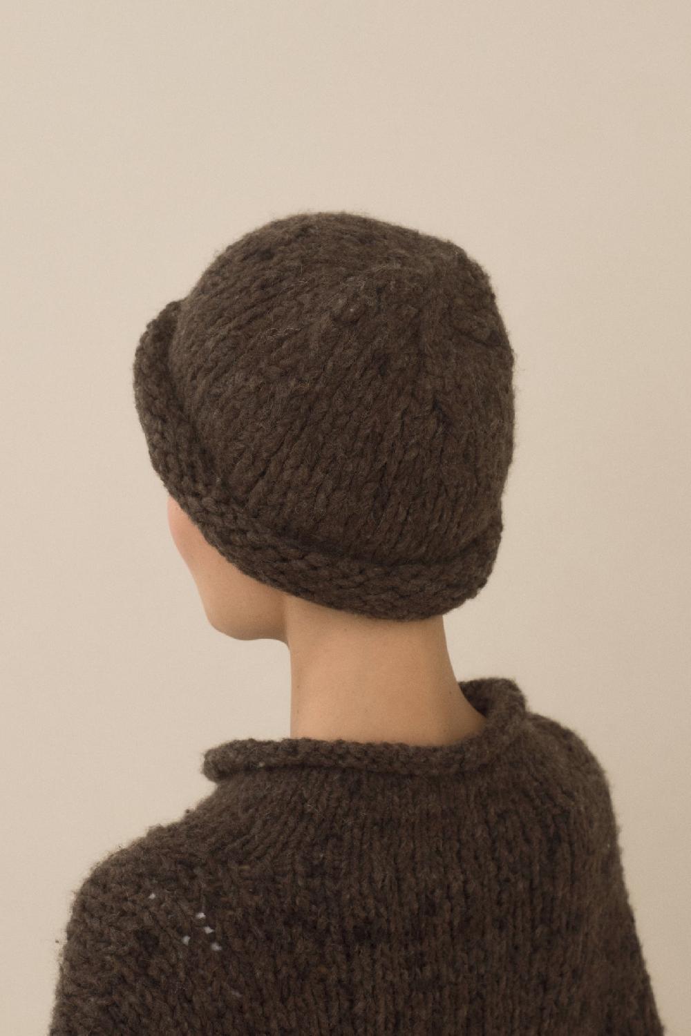 Lauren Manoogian HANDKNIT PAINT ROLL HAT BLACK PAINT