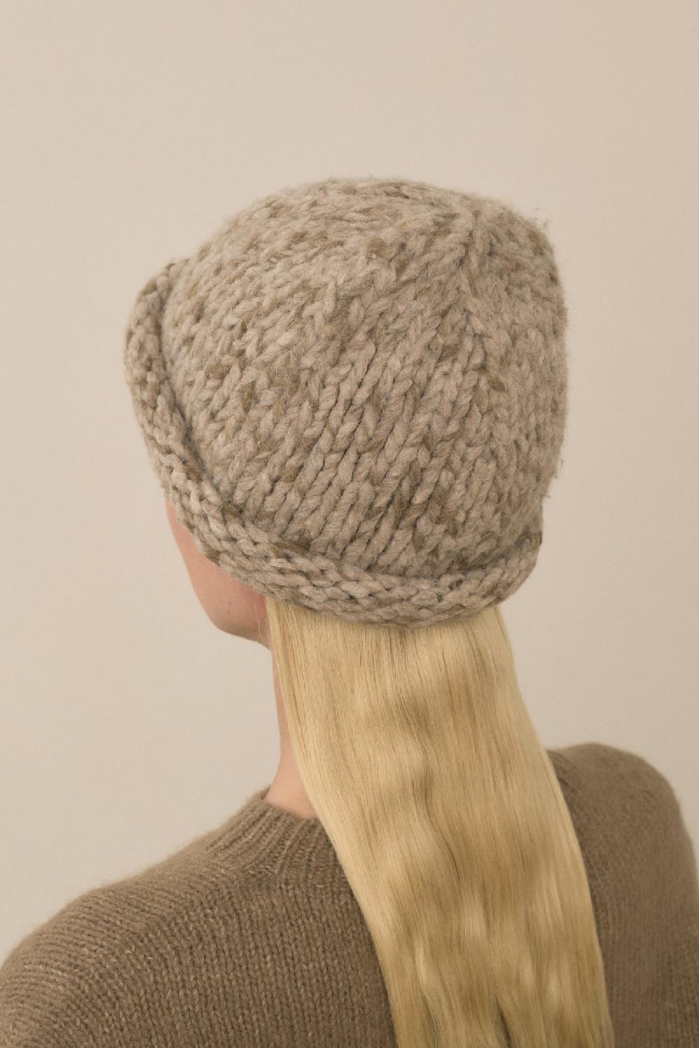 Lauren Manoogian HANDKNIT PAINT ROLL HAT TOBACCO PAINT
