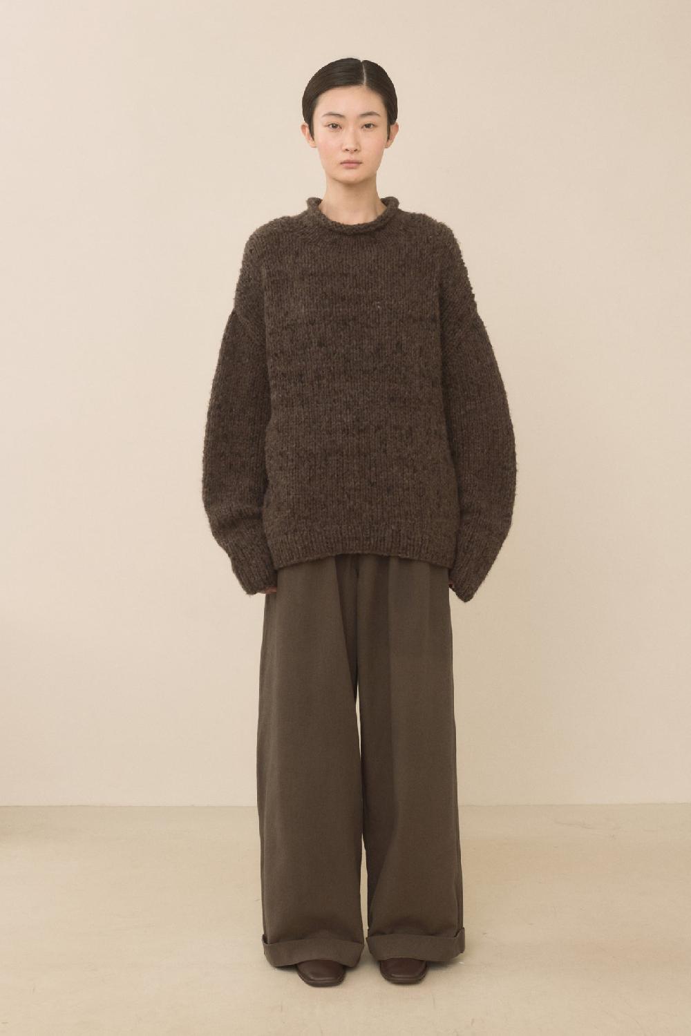 Lauren Manoogian HANDKNIT PAINT ROLLNECK BLACK PAINT