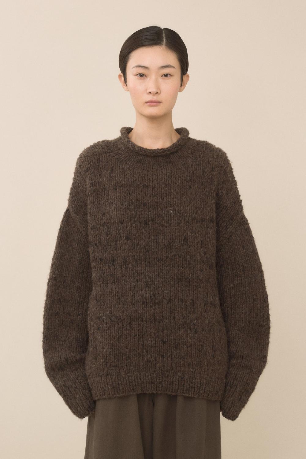 lauren manoogian HANDKNIT PAINT ROLLNECK BLACK PAINT