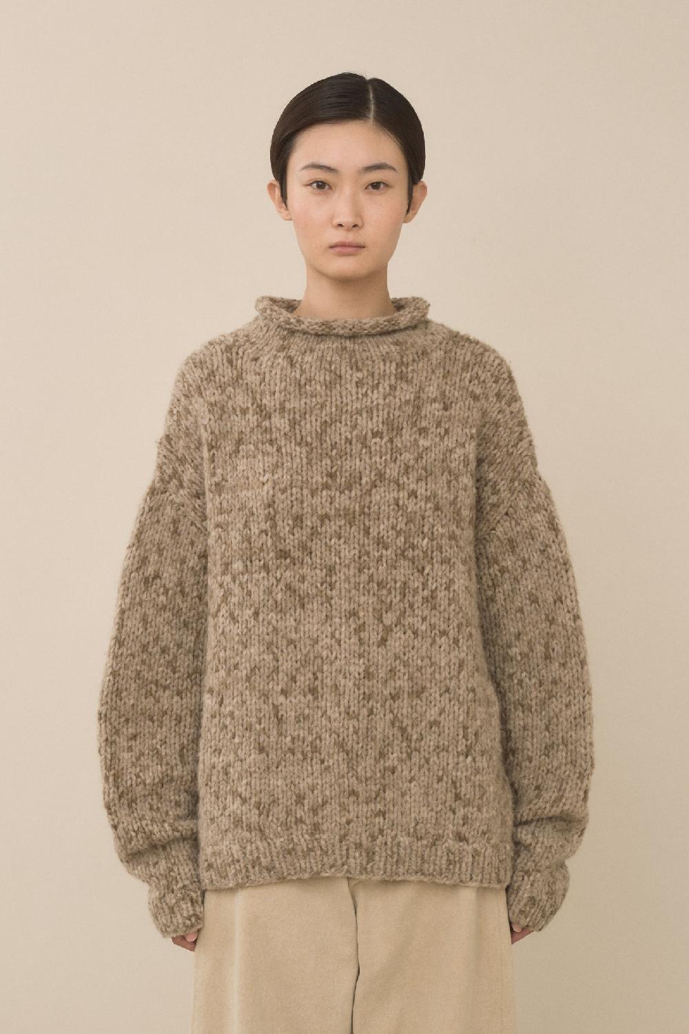 lauren manoogian HANDKNIT PAINT ROLLNECK TOBACCO PAINT